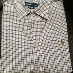 Ralph Lauren Men's Casual Checkered Shirt - Blue and White
